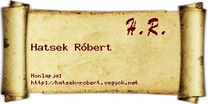 Hatsek Róbert névjegykártya