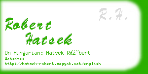 robert hatsek business card